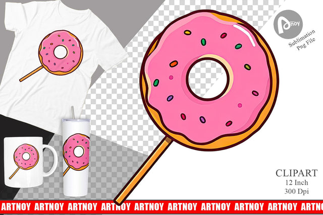 Donut Stick Clipart Sublimation artnoy 