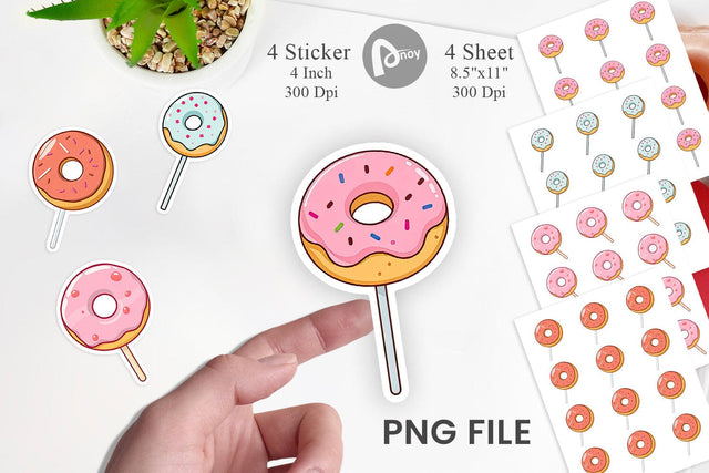 Donut Stick Sticker Sublimation artnoy 
