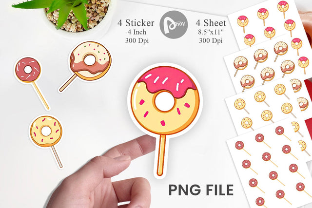Donut Stick Sticker Sublimation artnoy 