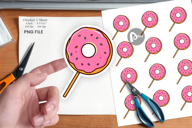 Donut Stick Sticker Sublimation artnoy 