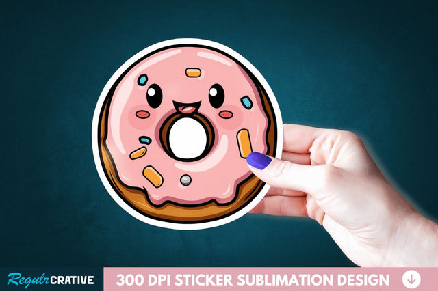 Donut Sticker Clipart Sublimation Regulrcrative 