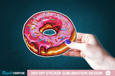 Donut Sticker Clipart Sublimation Regulrcrative 