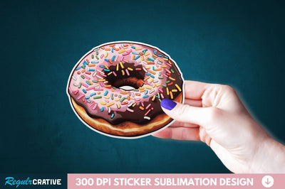 Donut Sticker Clipart Sublimation Regulrcrative 