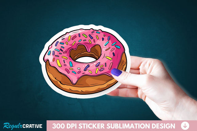 Donut Sticker Clipart Sublimation Regulrcrative 