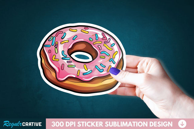 Donut Sticker Clipart Sublimation Regulrcrative 