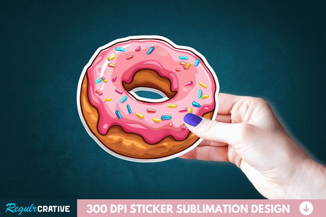 Donut Sticker Clipart Sublimation Regulrcrative 