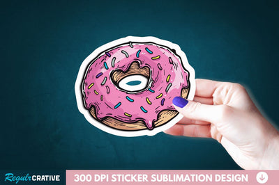 Donut Sticker Clipart Sublimation Regulrcrative 
