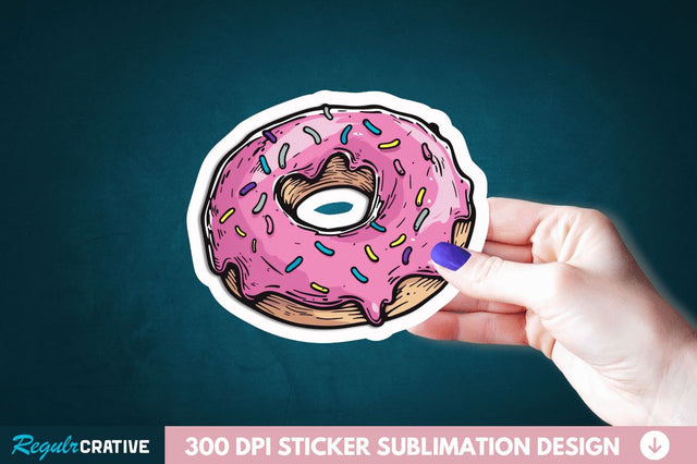 Donut Sticker Clipart Sublimation Regulrcrative 