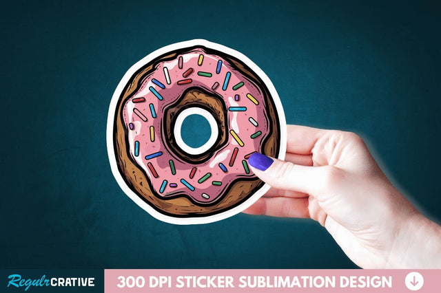 Donut Sticker Clipart Sublimation Regulrcrative 