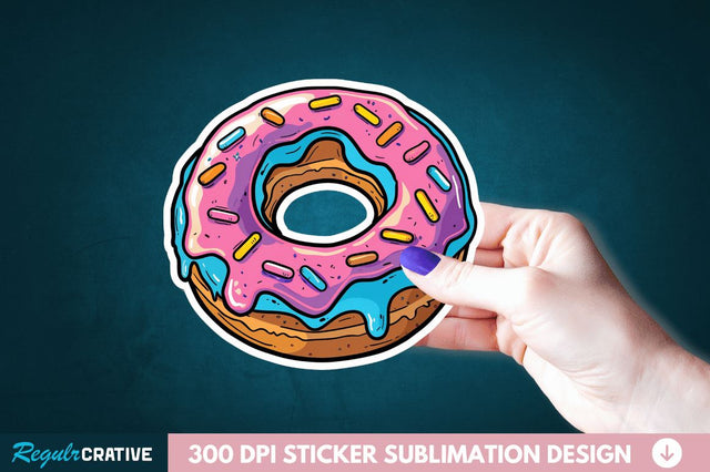 Donut Sticker Clipart Sublimation Regulrcrative 