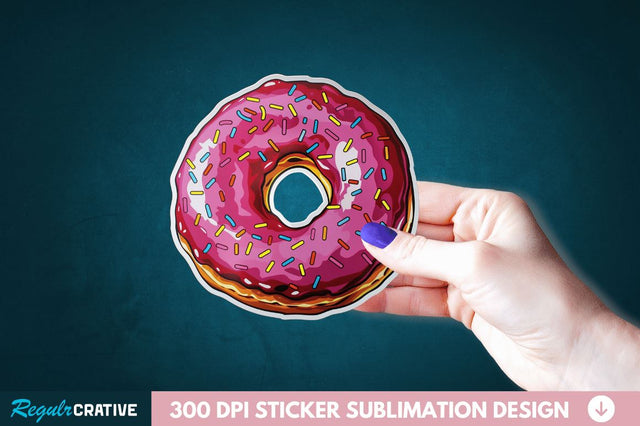 Donut Sticker Clipart Sublimation Regulrcrative 