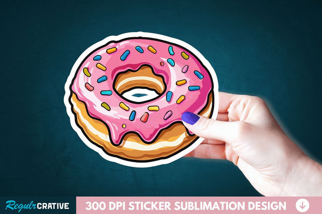 Donut Sticker Clipart Sublimation Regulrcrative 