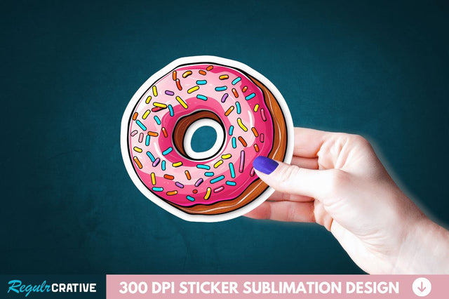 Donut Sticker Clipart Sublimation Regulrcrative 