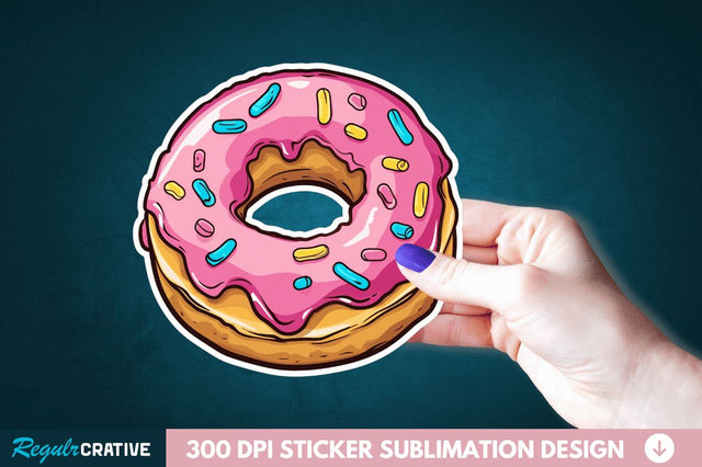 Donut Sticker Clipart Sublimation Regulrcrative 