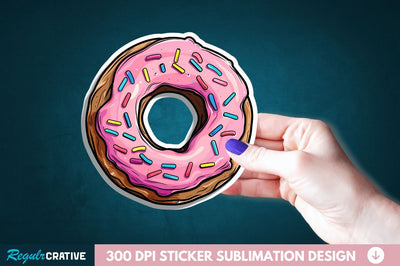 Donut Sticker Clipart Sublimation Regulrcrative 