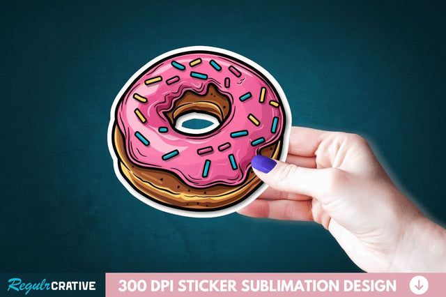 Donut Sticker Clipart Sublimation Regulrcrative 