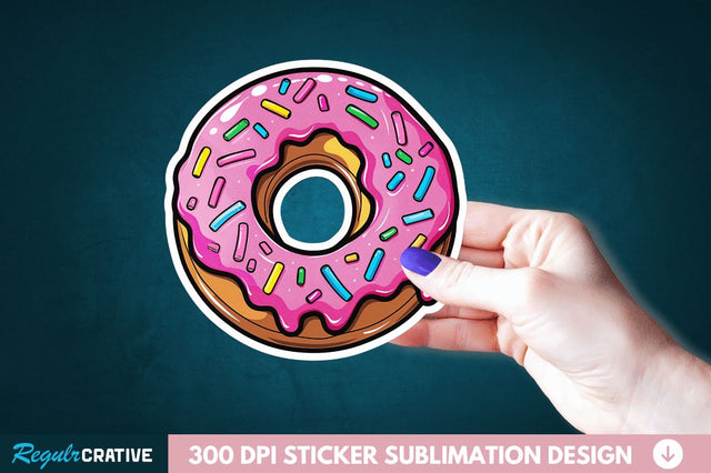 Donut Sticker Clipart Sublimation Regulrcrative 