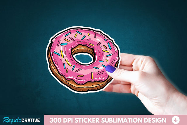 Donut Sticker Clipart Sublimation Regulrcrative 