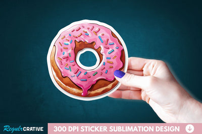 Donut Sticker Clipart Sublimation Regulrcrative 