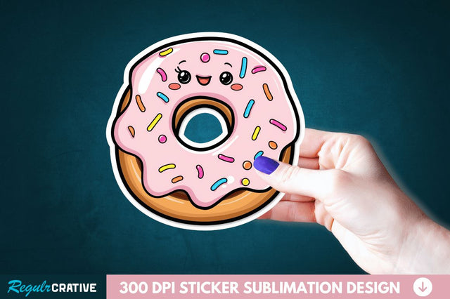 Donut Sticker Clipart Sublimation Regulrcrative 