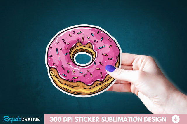 Donut Sticker Clipart Sublimation Regulrcrative 