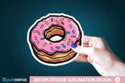 Donut Sticker Clipart Sublimation Regulrcrative 