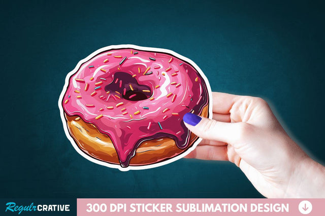 Donut Sticker Clipart Sublimation Regulrcrative 