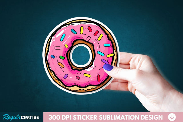 Donut Sticker Clipart Sublimation Regulrcrative 