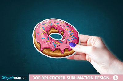 Donut Sticker Clipart Sublimation Regulrcrative 