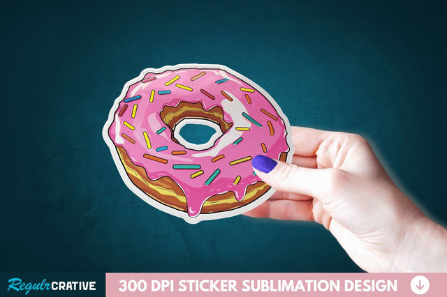 Donut Sticker Clipart Sublimation Regulrcrative 