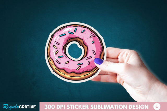 Donut Sticker Clipart Sublimation Regulrcrative 