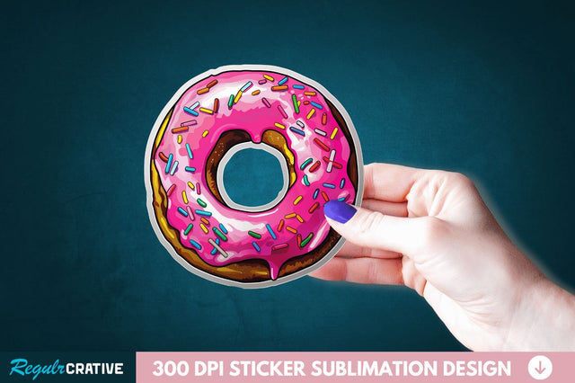 Donut Sticker Clipart Sublimation Regulrcrative 
