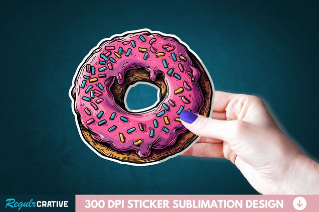 Donut Sticker Clipart Sublimation Regulrcrative 