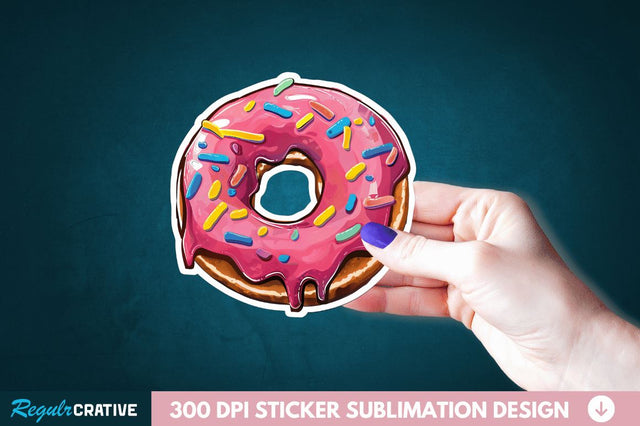 Donut Sticker Clipart Sublimation Regulrcrative 