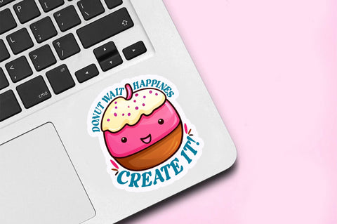 Donut wait for Sticker Design Sublimation Regulrcrative 