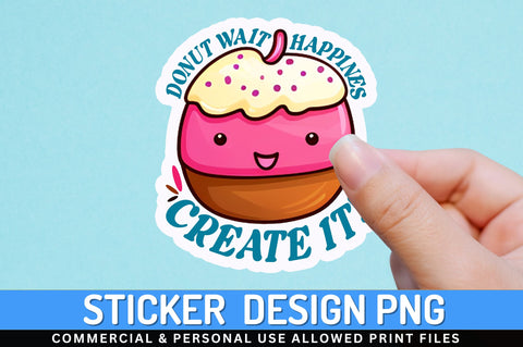 Donut wait for Sticker Design Sublimation Regulrcrative 