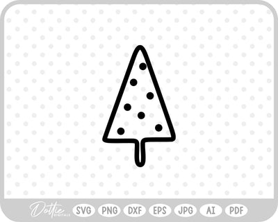 Doodle Christmas Tree SVG DottieDigitals 