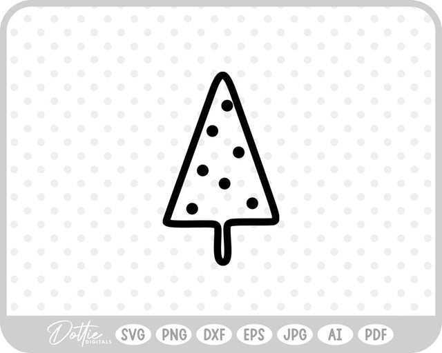 Doodle Christmas Tree SVG DottieDigitals 