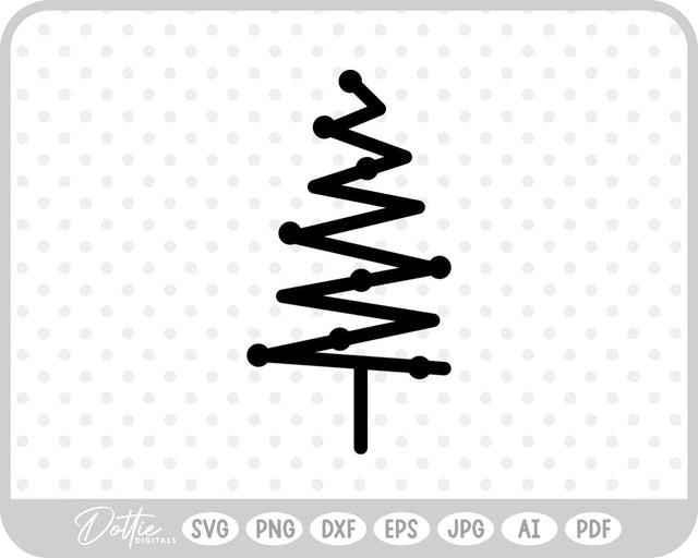 Doodle Christmas Tree SVG DottieDigitals 