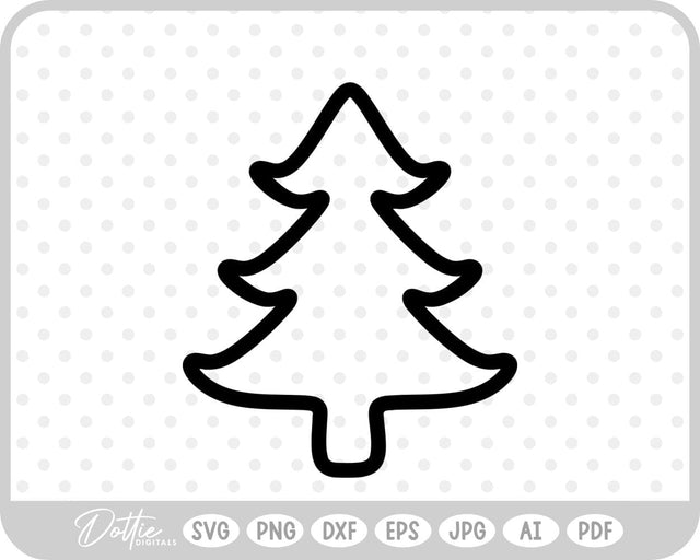 Doodle Christmas Tree SVG DottieDigitals 