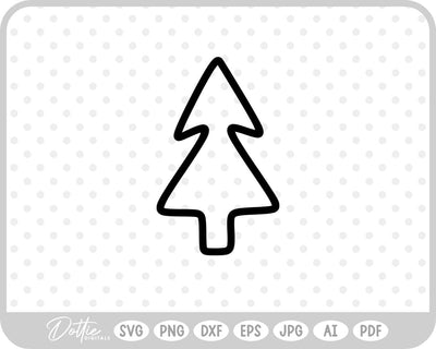 Doodle Christmas Tree SVG DottieDigitals 