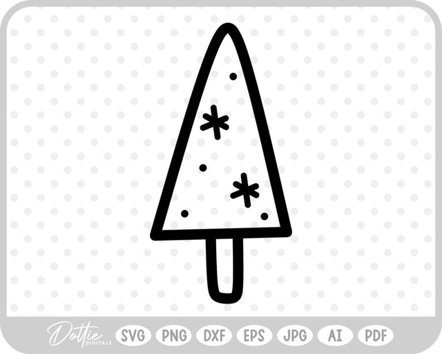 Doodle Christmas Tree SVG DottieDigitals 