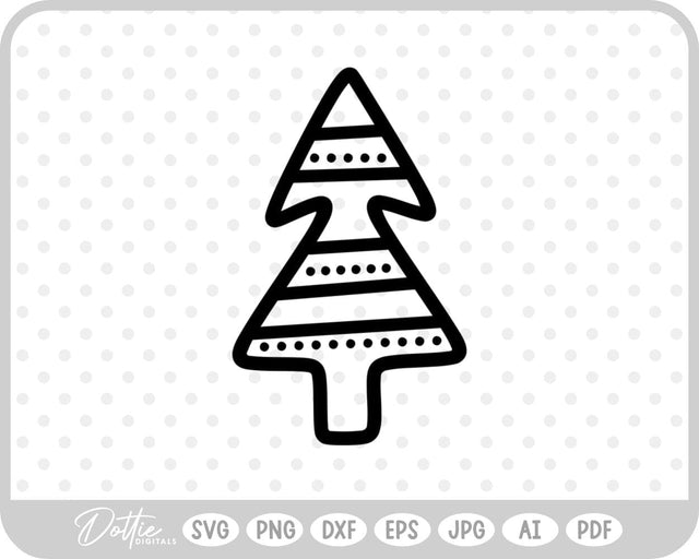 Doodle Christmas Tree SVG DottieDigitals 