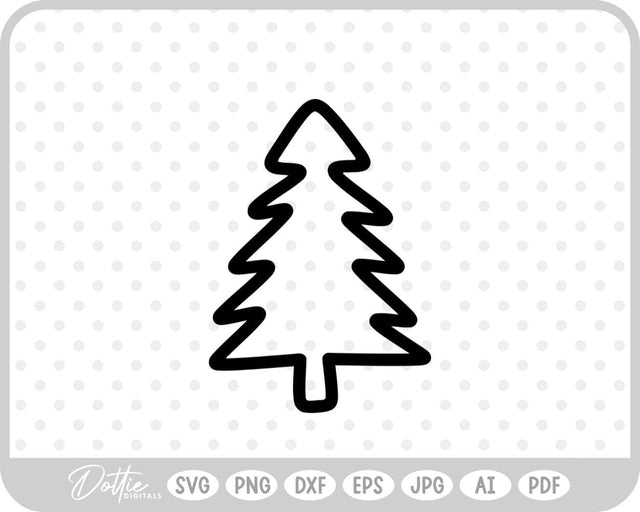 Doodle Christmas Tree SVG DottieDigitals 