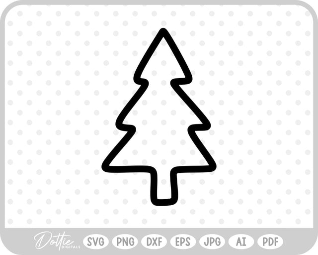 Doodle Christmas Tree SVG DottieDigitals 