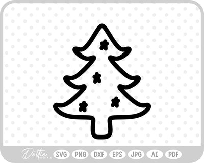 Doodle Christmas Tree SVG DottieDigitals 