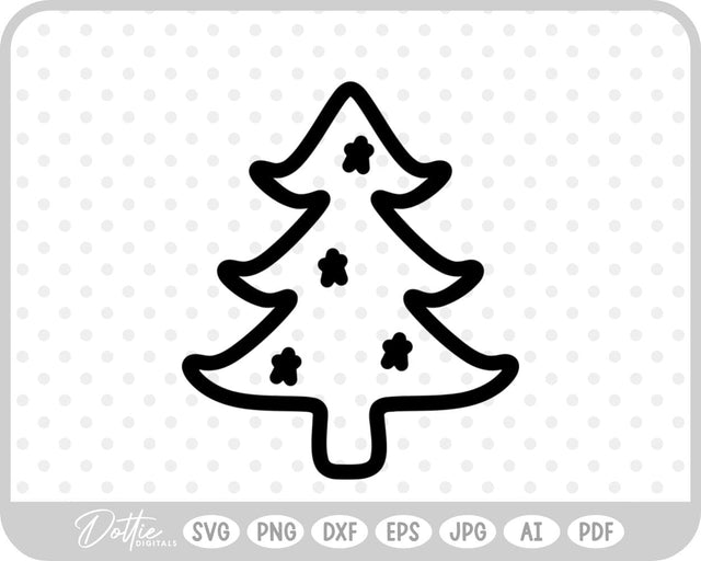 Doodle Christmas Tree SVG DottieDigitals 