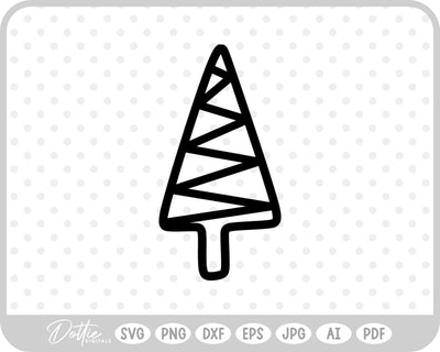Doodle Christmas Tree SVG DottieDigitals 