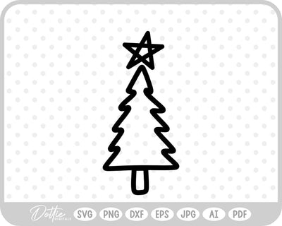Doodle Christmas Tree SVG DottieDigitals 