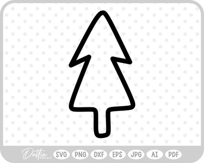 Doodle Christmas Tree SVG DottieDigitals 